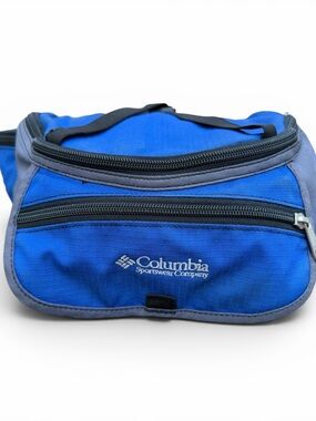 Vintage Columbia Waist Pack Fanny Pack Blue Gray Hiking Travel Y2K